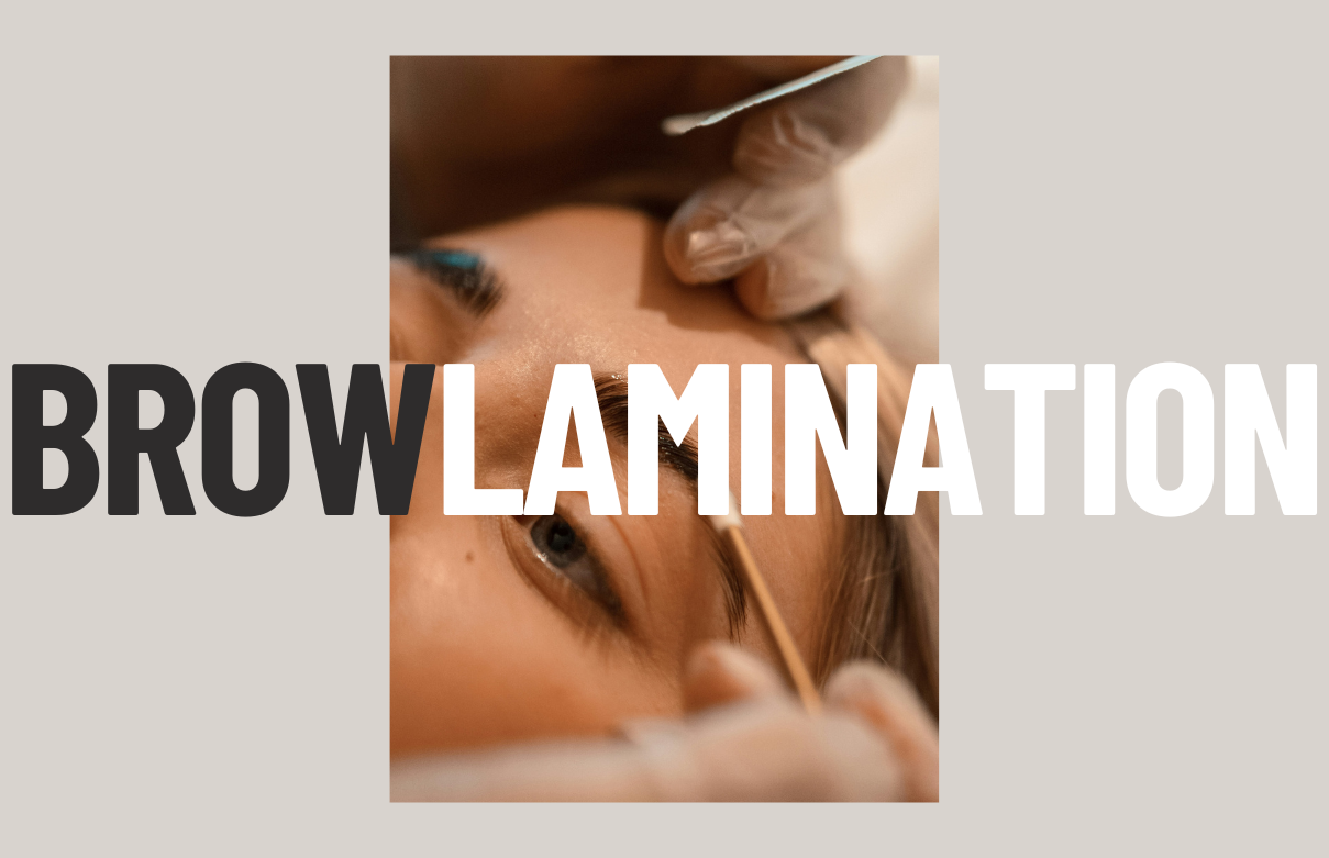 Esthetician performing brow lamination service on client at Beyond Academy salon