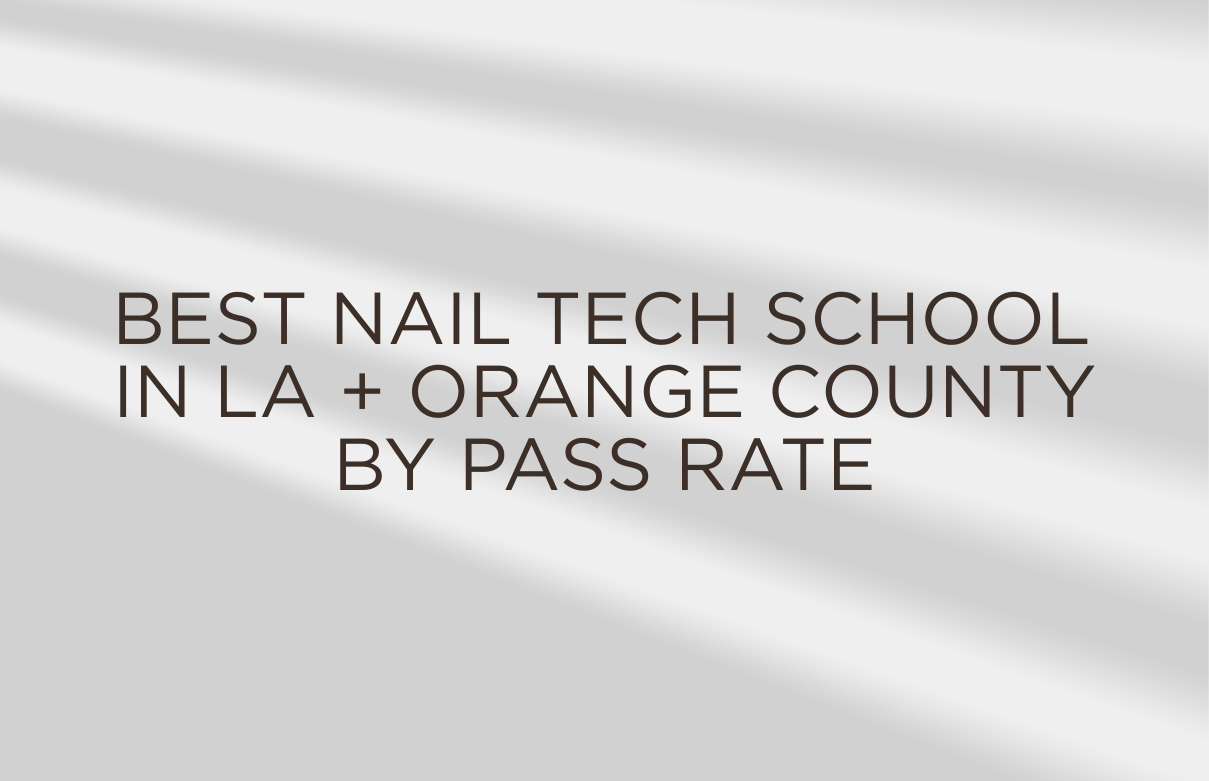 Nail tech student practicing gel manicure during evening class at Beyond 21st Century Beauty Academy in Santa Fe Springs.
