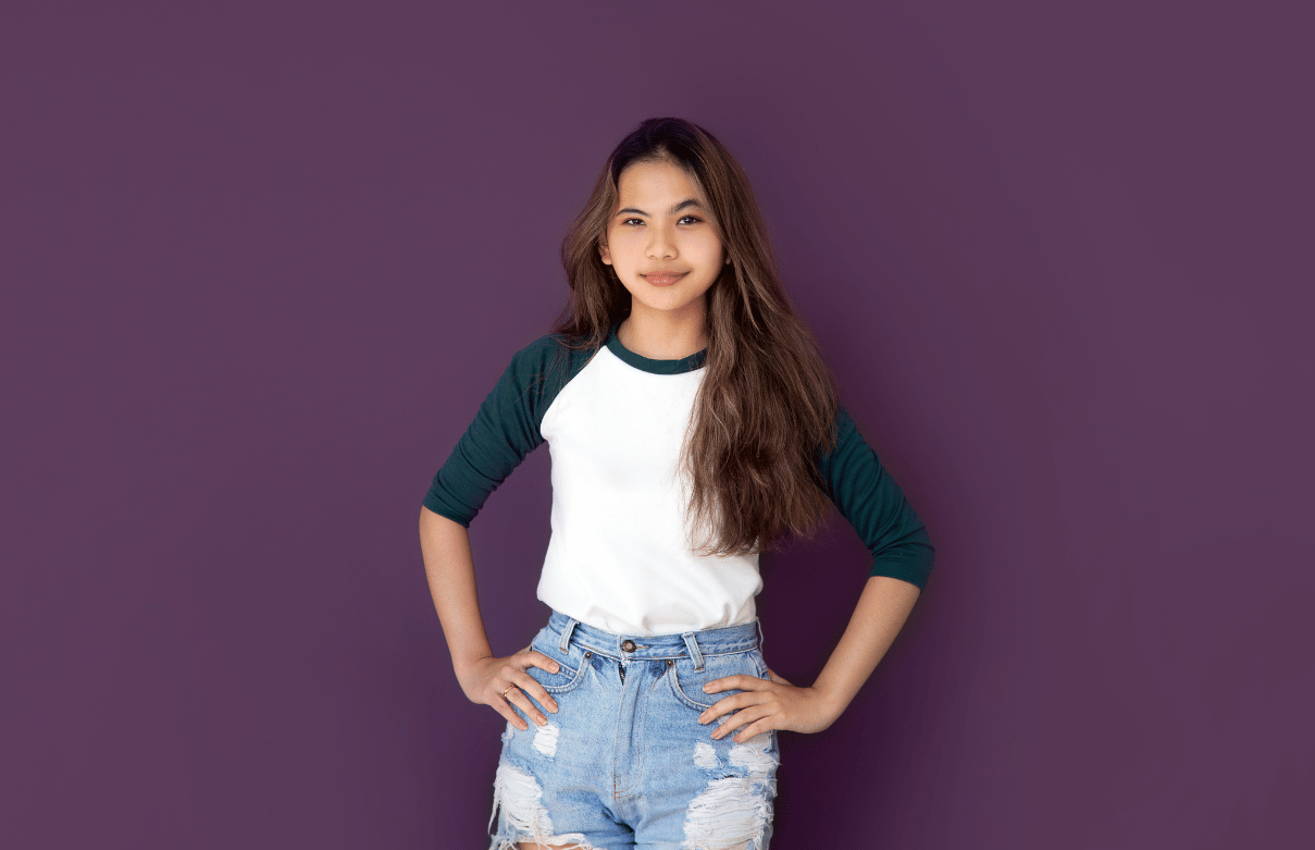 teen beauty school student
