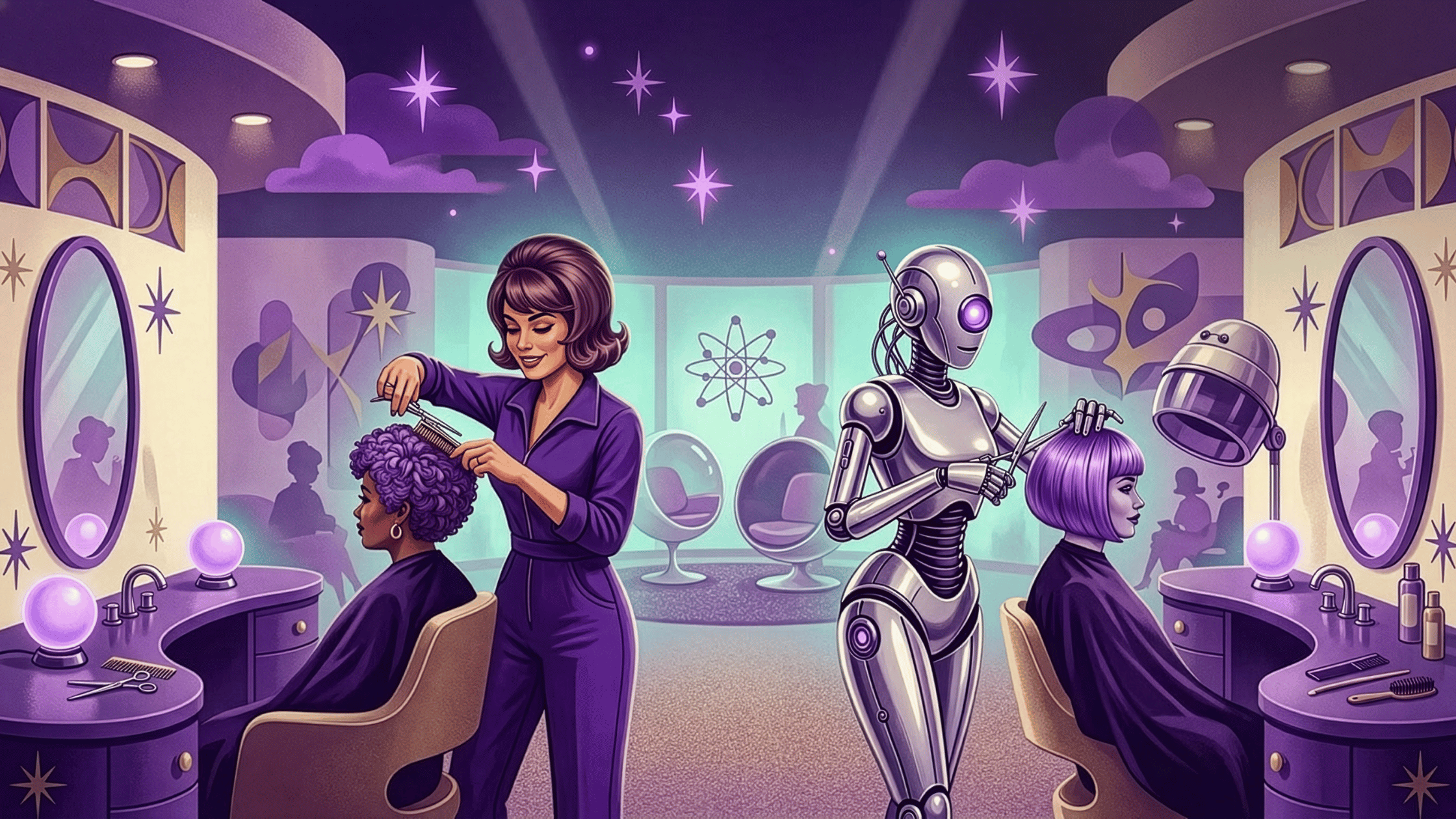 A cosmetology student doing hands-on hair work on a client at Beyond's Santa Fe Springs campus