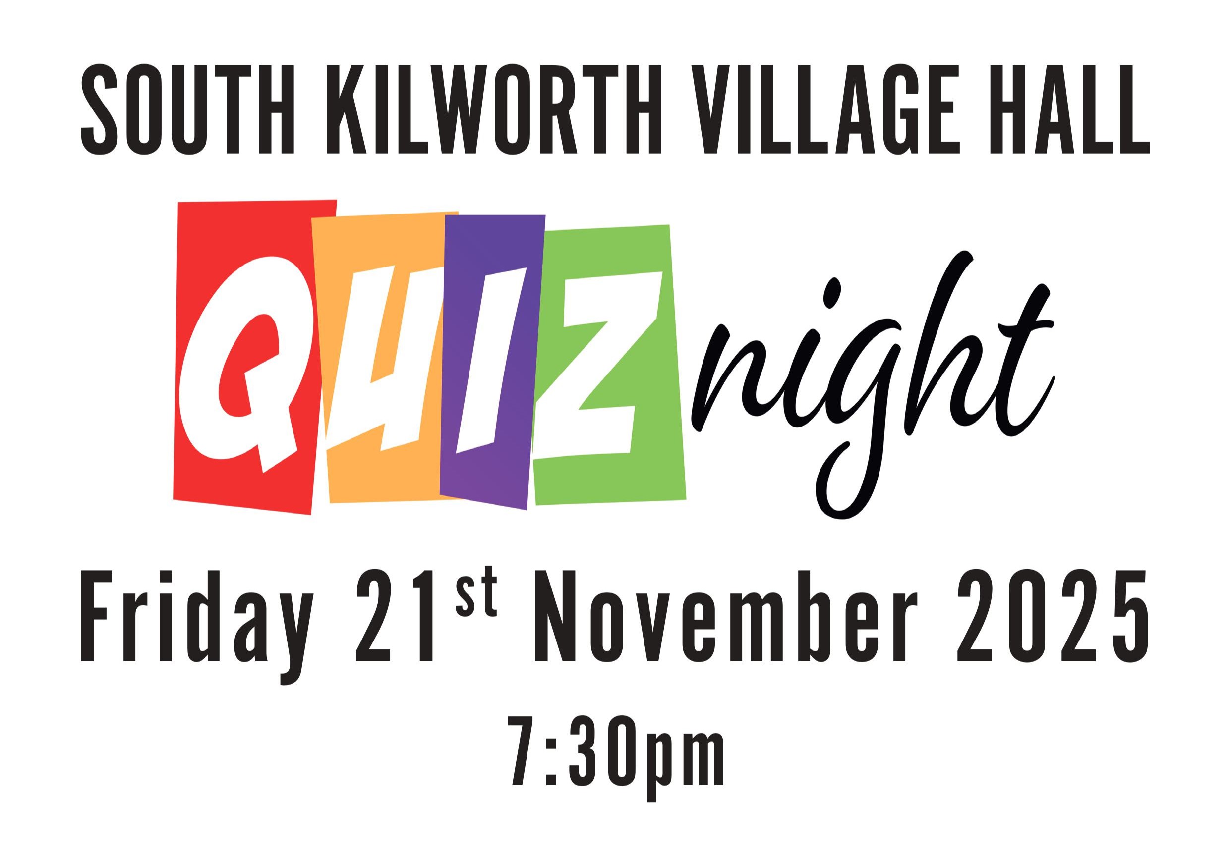 QUIZ NIGHT in Village Hall