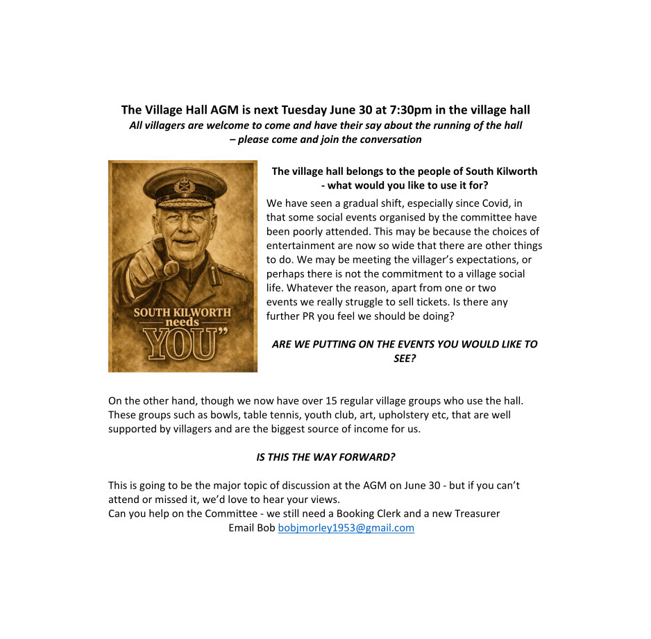 South Kilworth Village Hall AGM