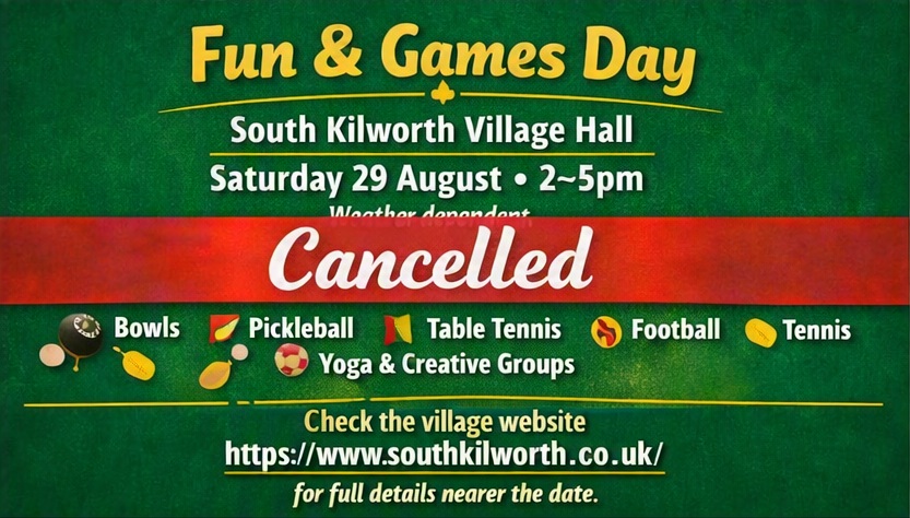 Fun and Games Day Cancelled