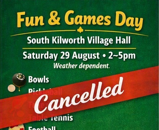 Fun and Games Day Cancelled