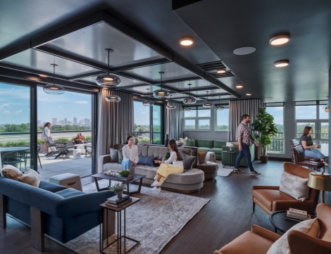 Interior of multi-family at lounge Fifth x Northwest in Grandview, OH