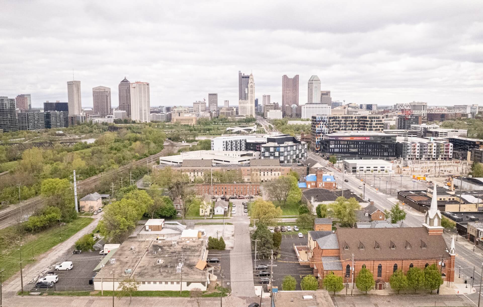 Aerial of a site in Columbus, OH