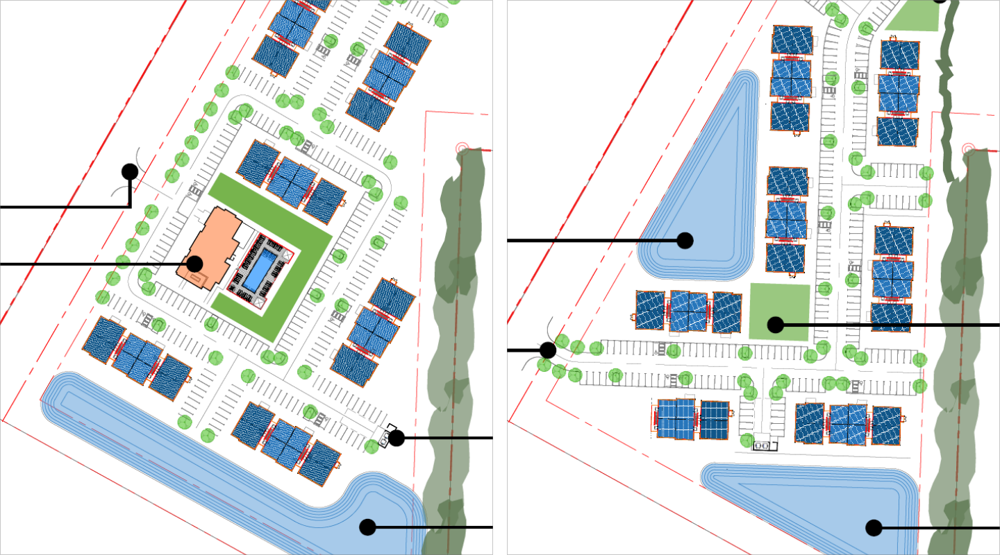 Two example options on a Site Capacity Study