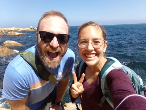 A selfie of a Royal Servants Mission Trip Leader and a student.