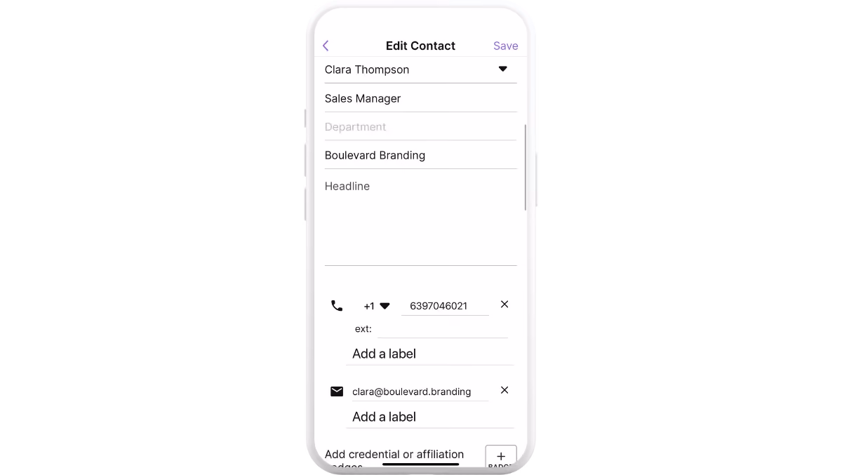 Create a contact manually