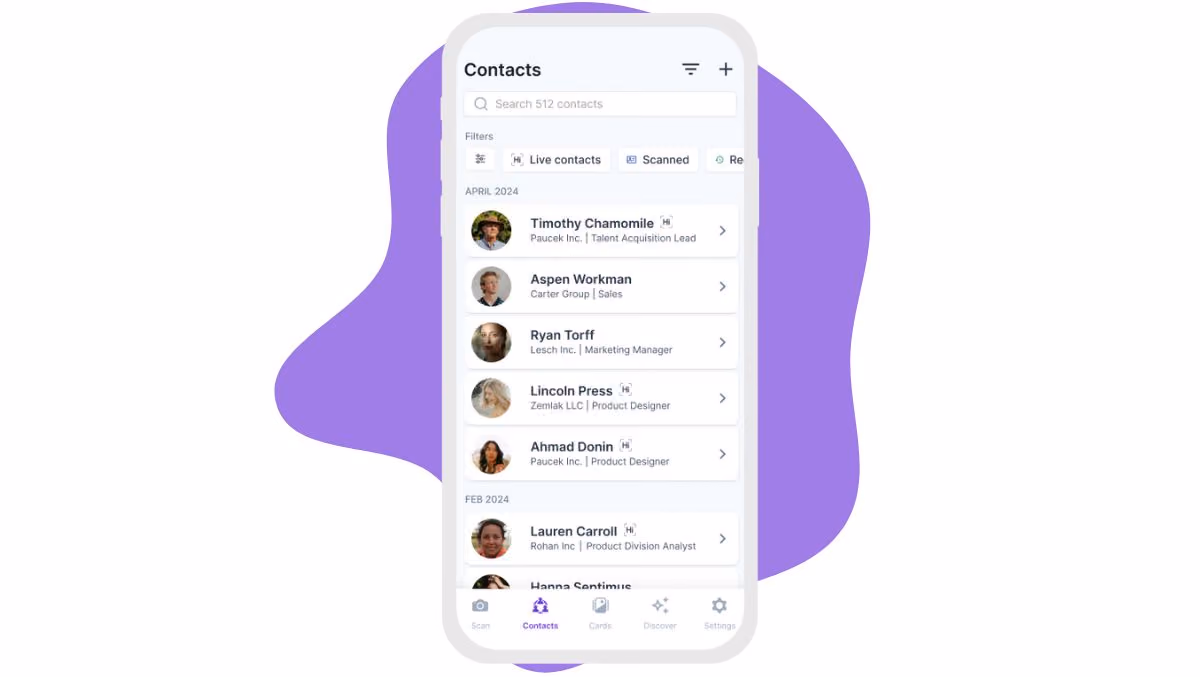 View your business contact manager