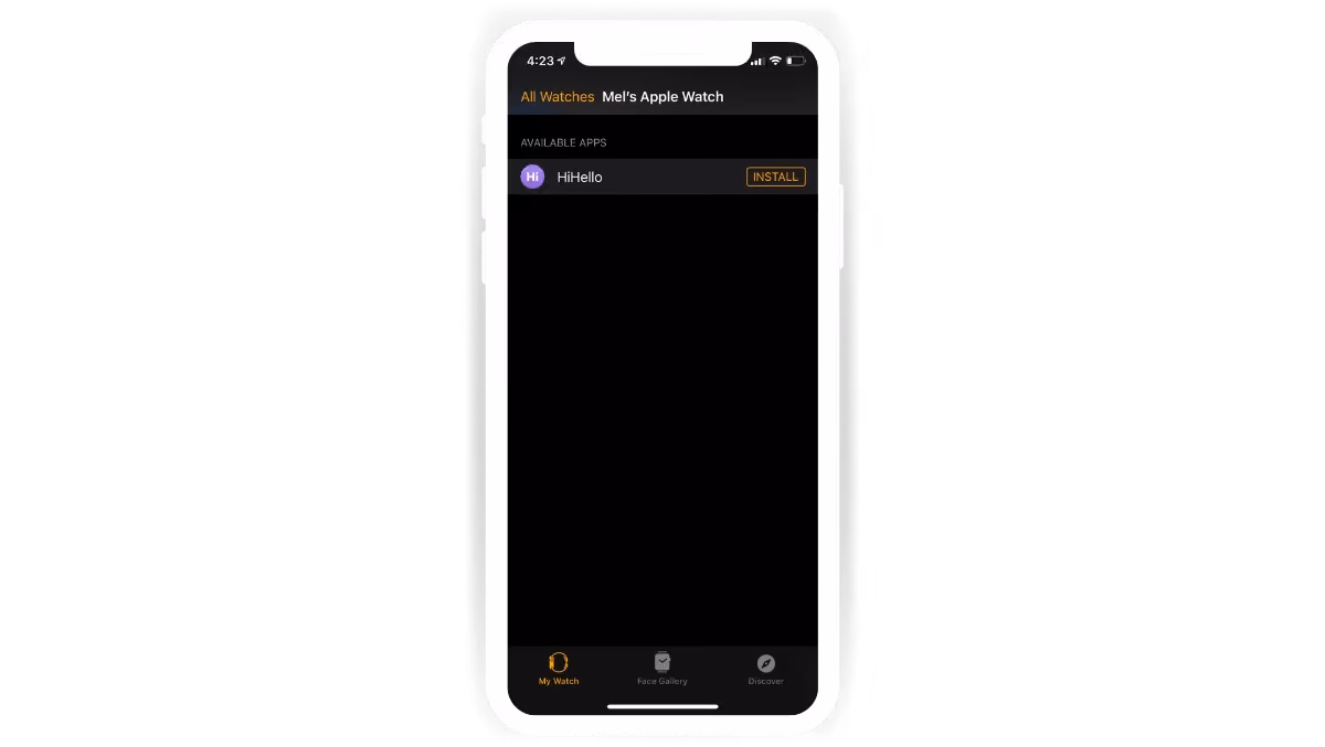 Add the HiHello app to your Apple Watch for easy business card sharing.