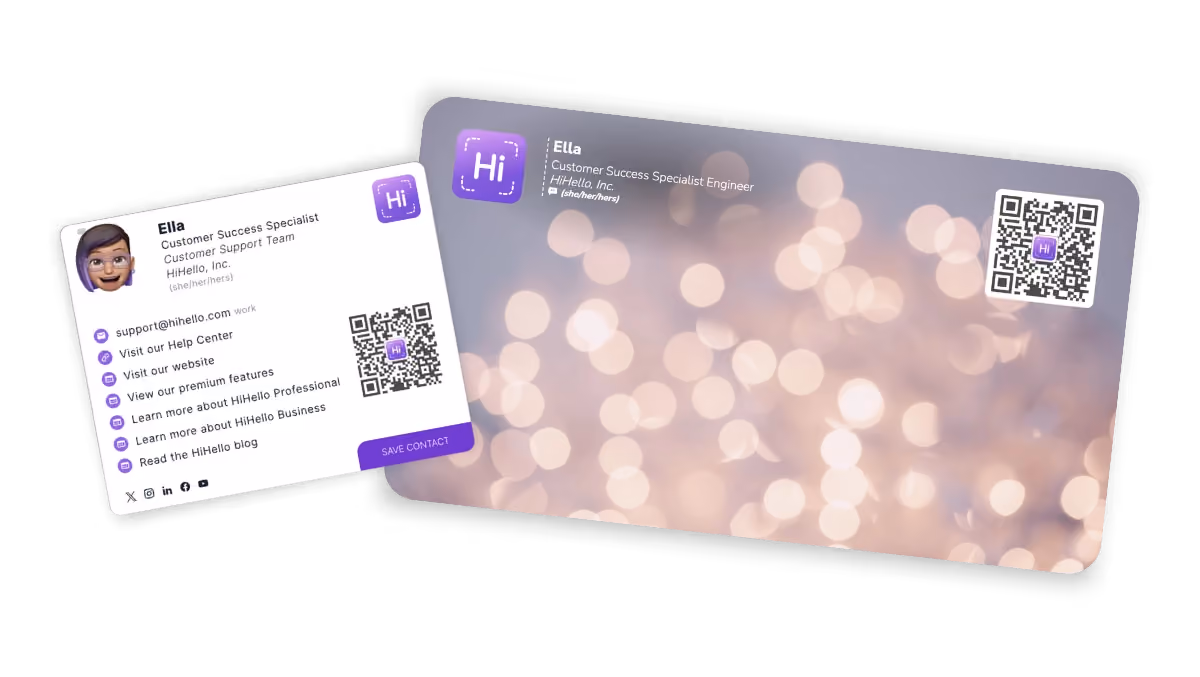 Use virtual backgrounds and email signatures to share your digital business card without an app