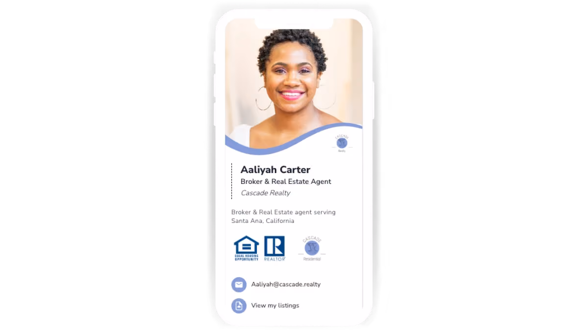 an example of a HiHello digital business card