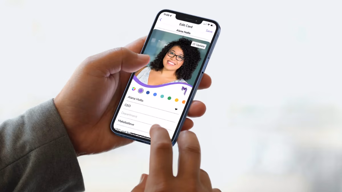 Create and update business cards instantly without shipping time