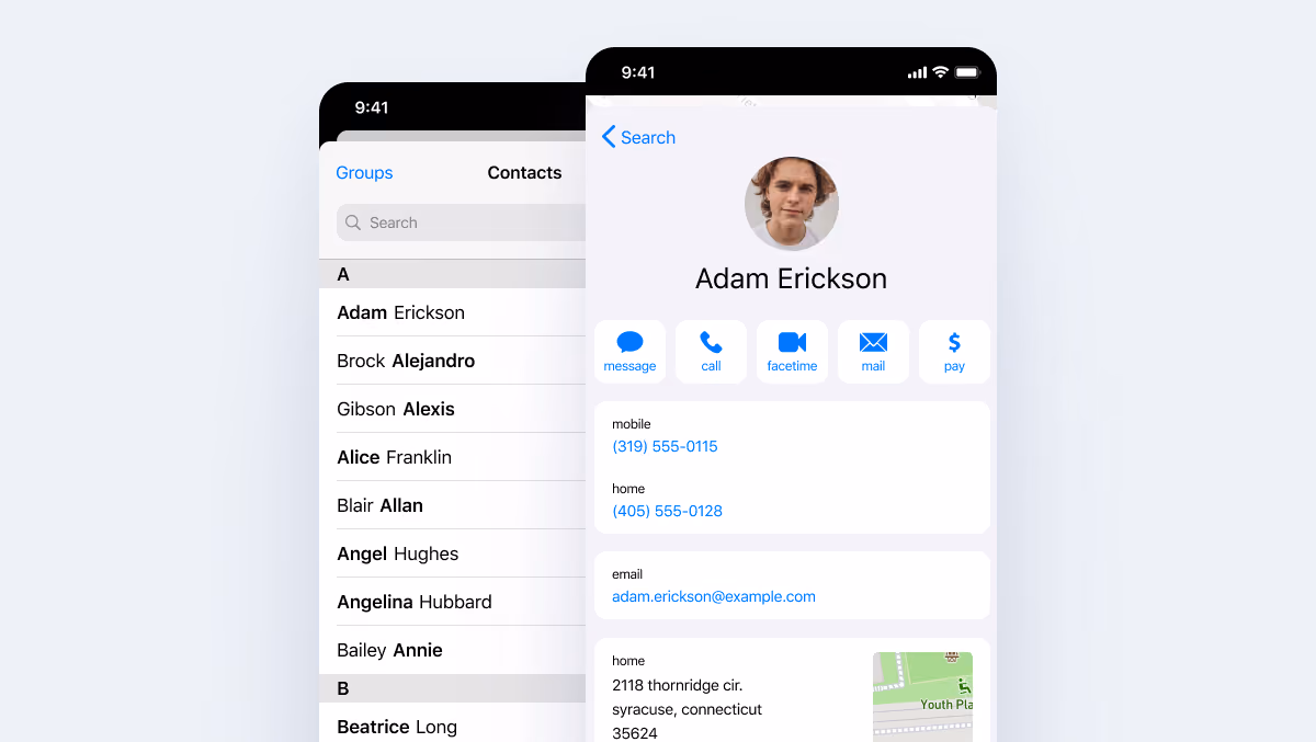 Sharing contact information natively with Apple Contacts Name Drop or Android Contacts