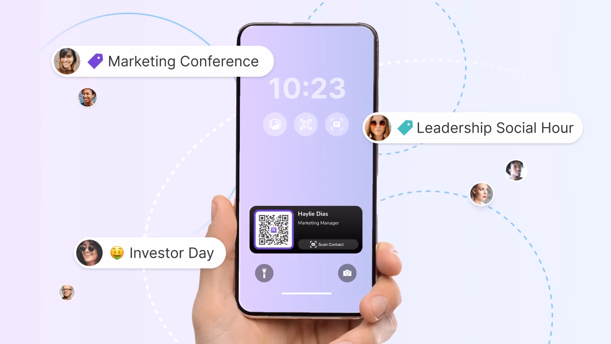 HiHello Events capturing leads at conferences, trade shows, and networking events for marketing teams