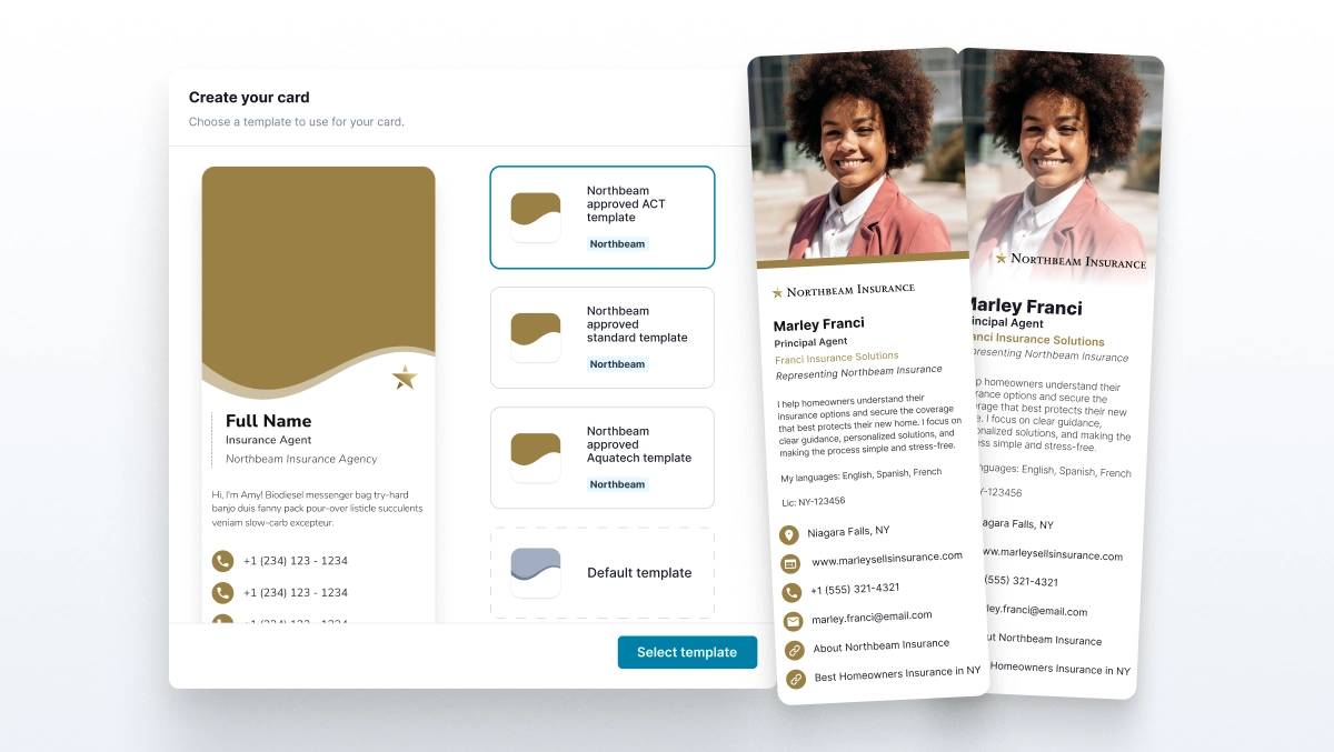 Digital business card templates showing brand consistency with optional personalization for employees.