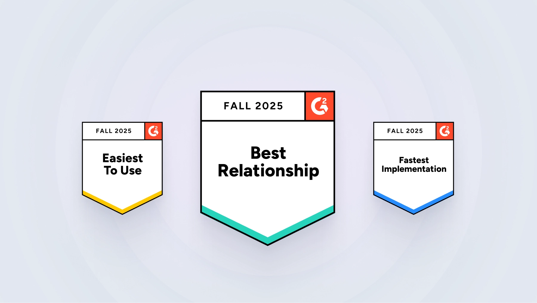 G2 badges recognizing HiHello for Best Relationship, Fastest Implementation, and Best Estimated ROI.
