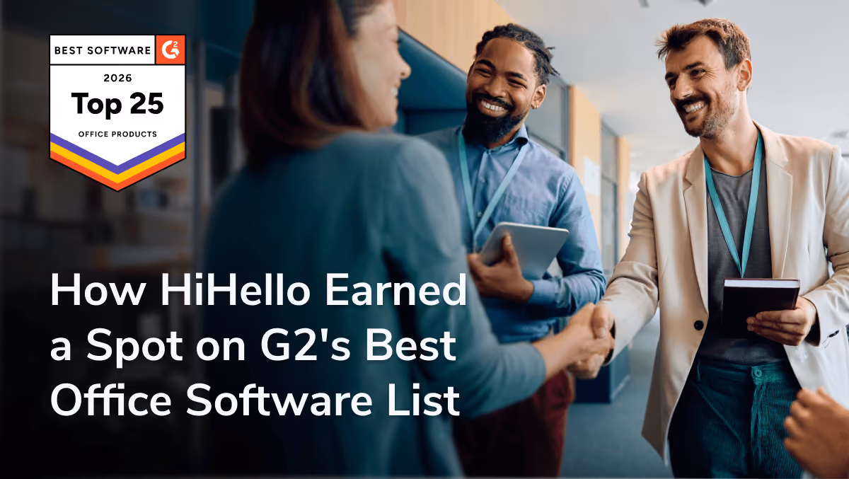 HiHello named a G2 Best Office Software product for 2026, earning recognition as a top professional presence platform across 76 reports and 42 badges