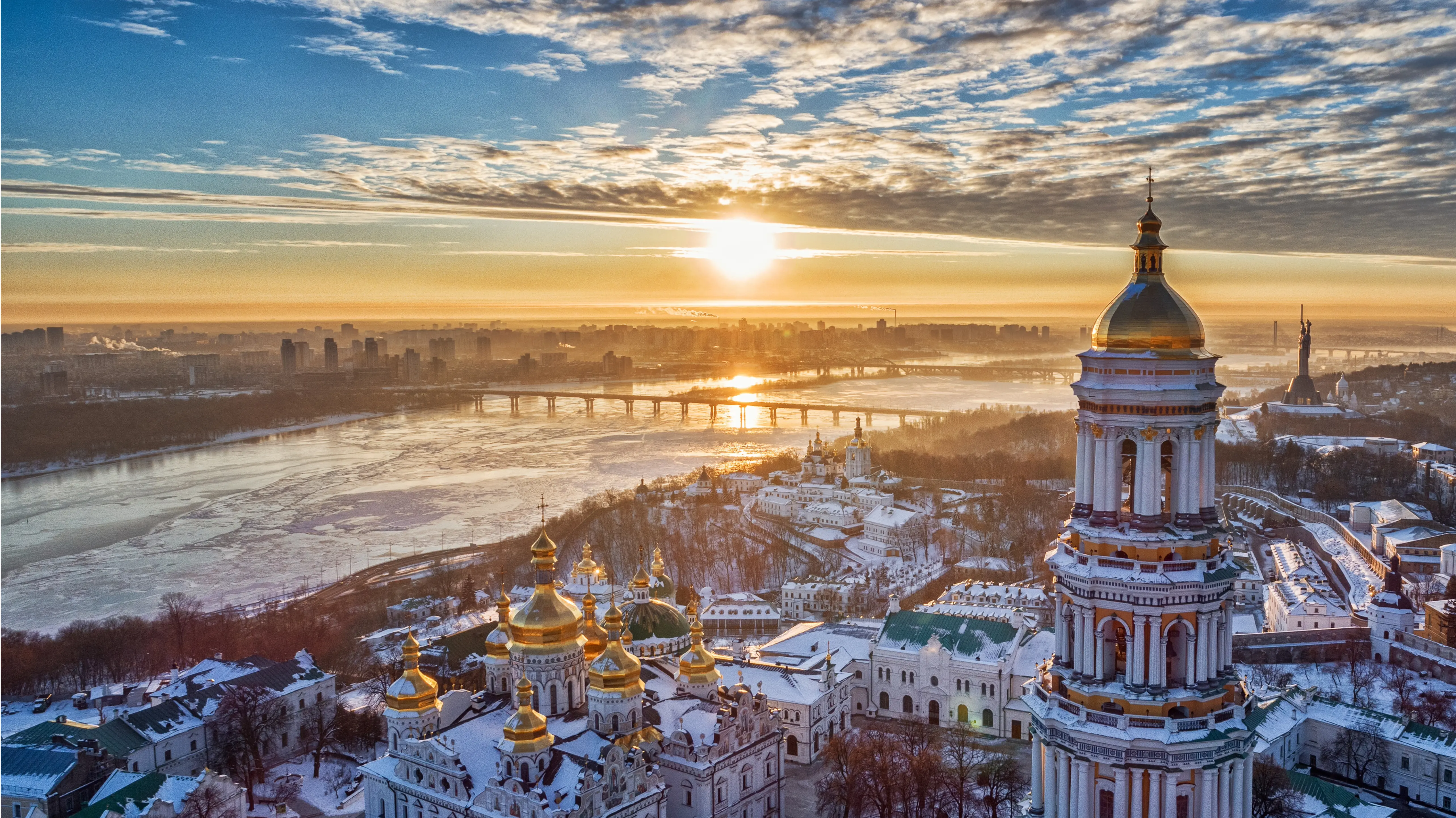 Vue de Kiev sous la neige