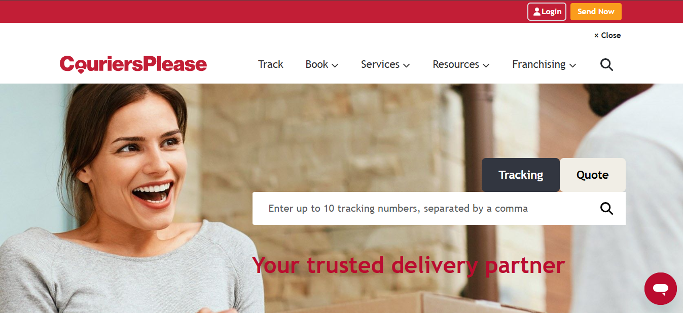 Alt text: CouriersPlease homepage
