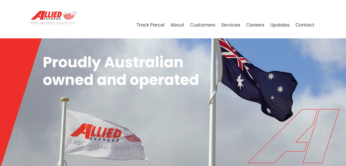 Alt text: Allied Express Homepage