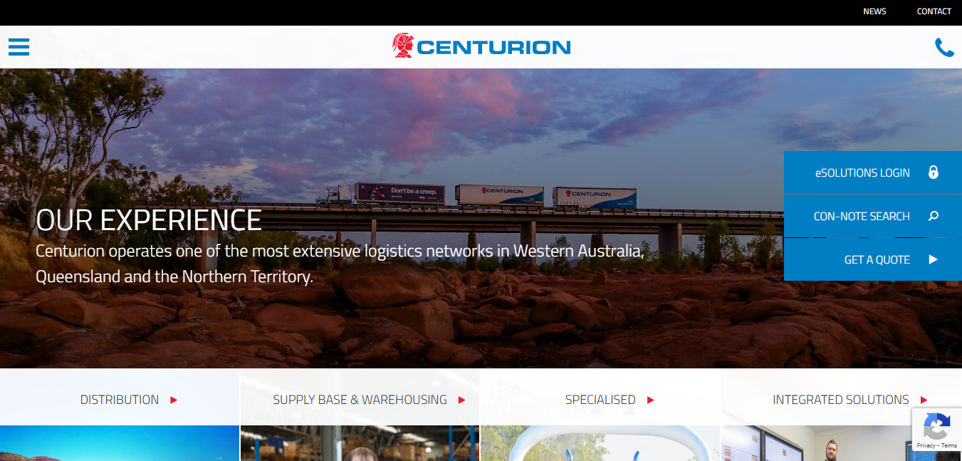 Alt text: Centurion Homepage