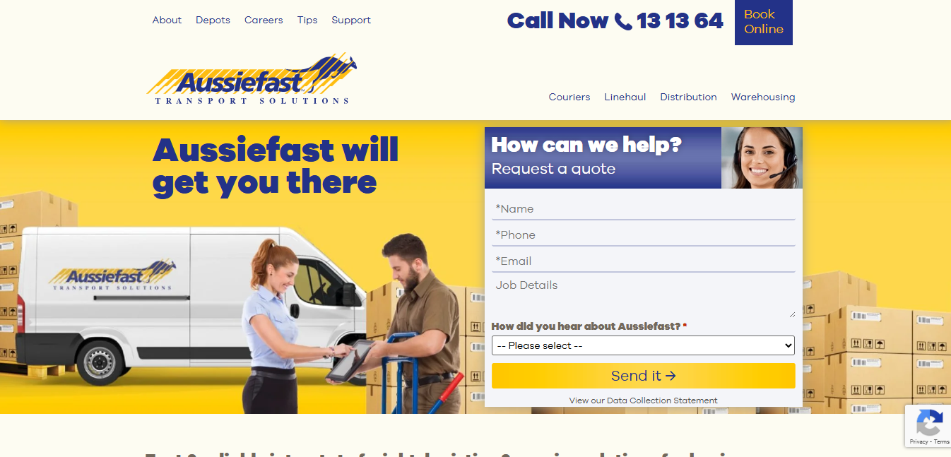 Alt text: Aussiefast Homepage