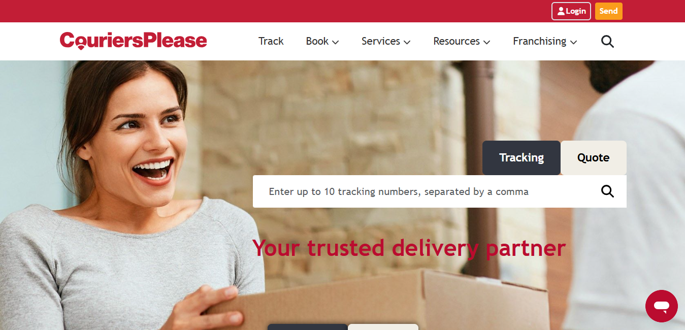 Alt text: CouriersPlease Homepage