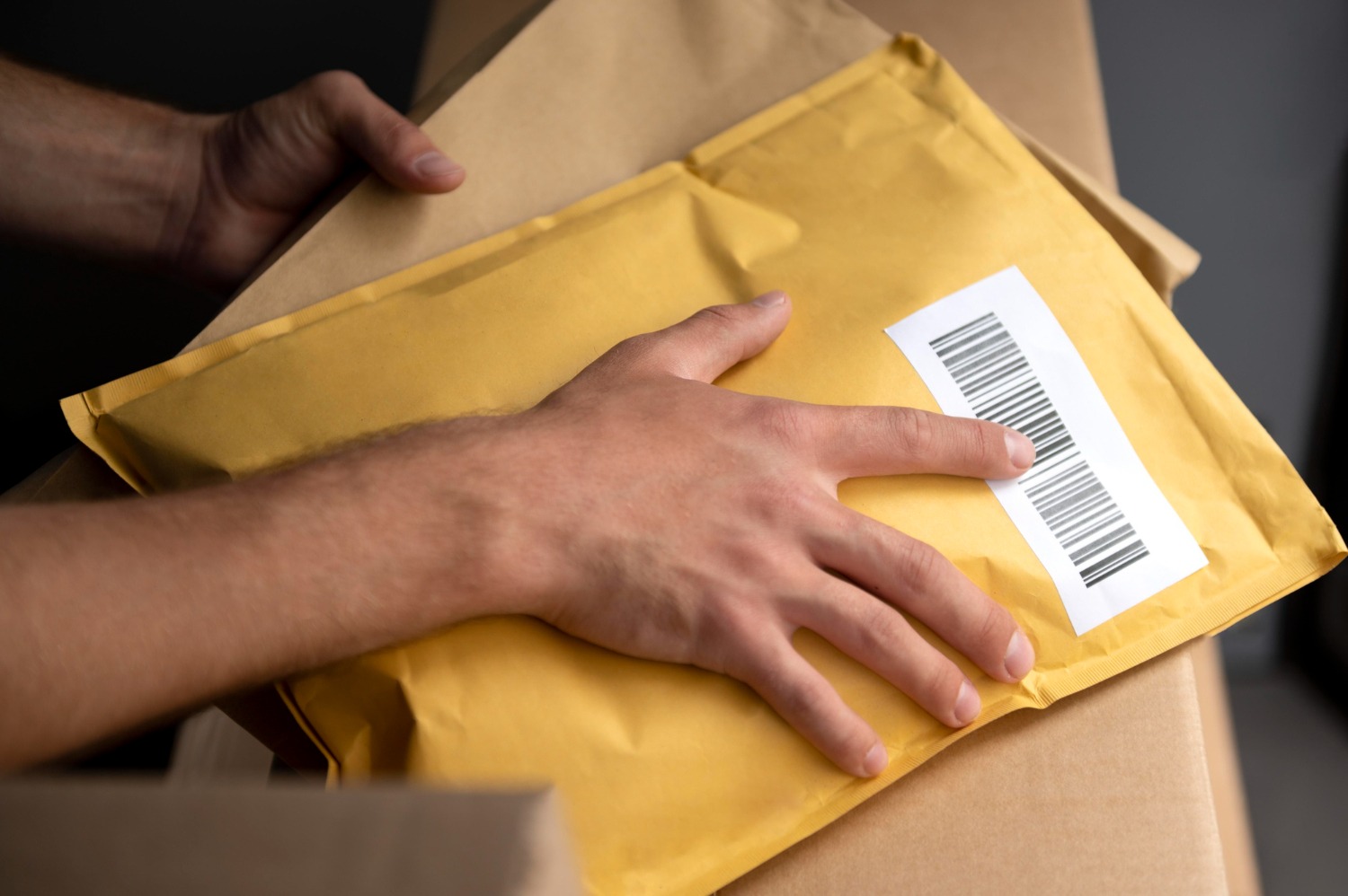 Alt text: A person is holding two parcels in their hands.