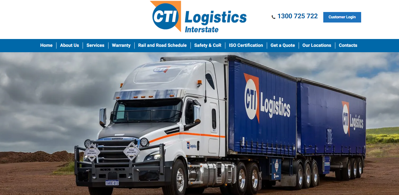 Alt text: CTI Logistics Homepage