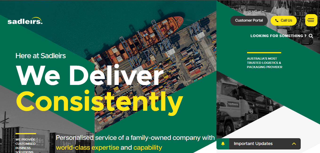 Alt text: Sadleirs Homepage