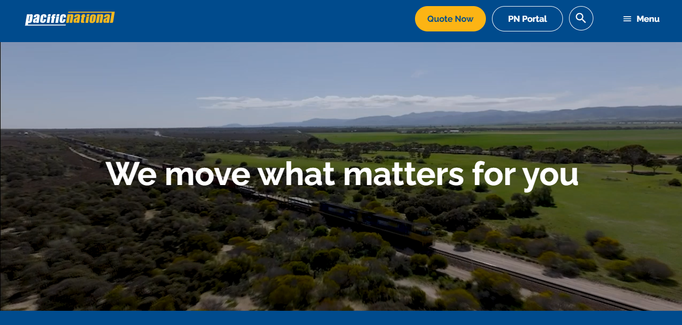 Alt text: Pacific National Homepage