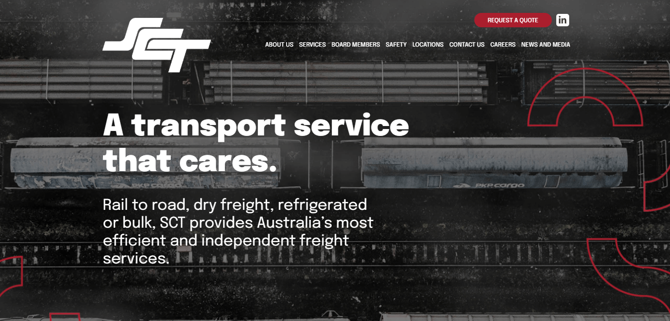 Alt text: SCT Logistics Homepage