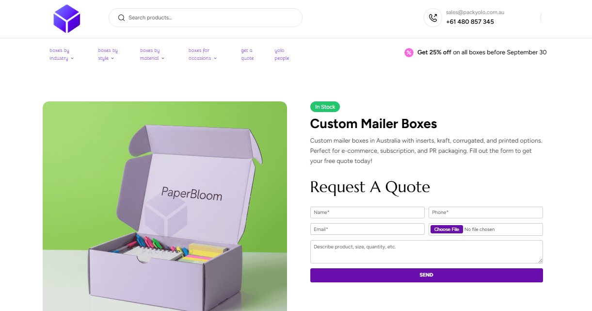 Alt text: PackYolo Homepage