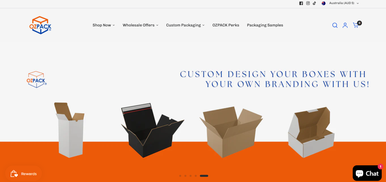 Alt text: Ozpack Homepage