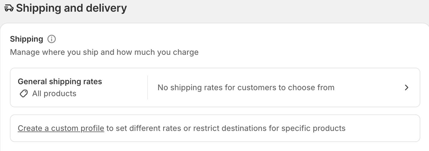 Alt text: Setting a shipping rate on Shopify