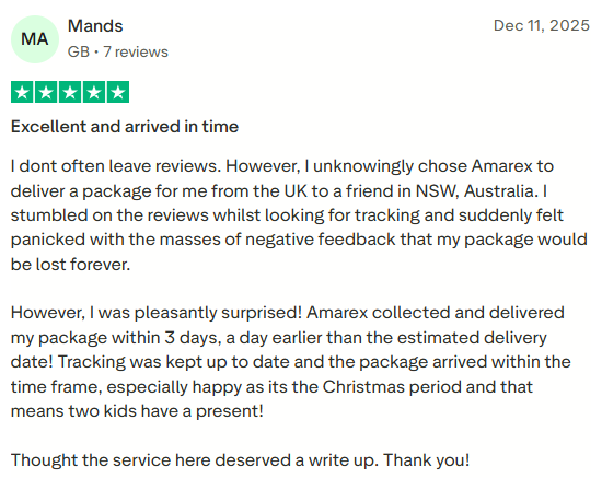 Mands review of Aramex