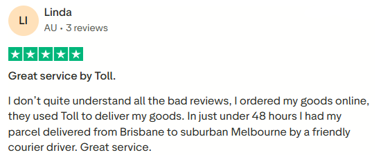Linda review of Toll