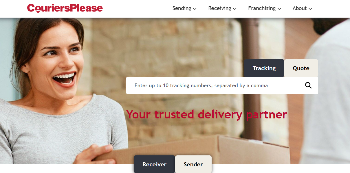 Alt text: CouriersPlease homepage