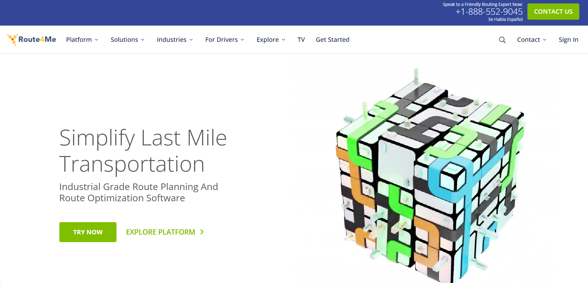 Alt text: Route4Me Homepage