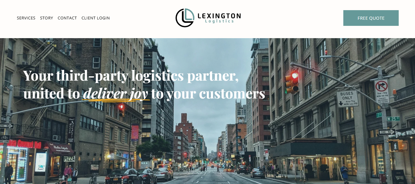 Alt text: Lexington Logistics homepage