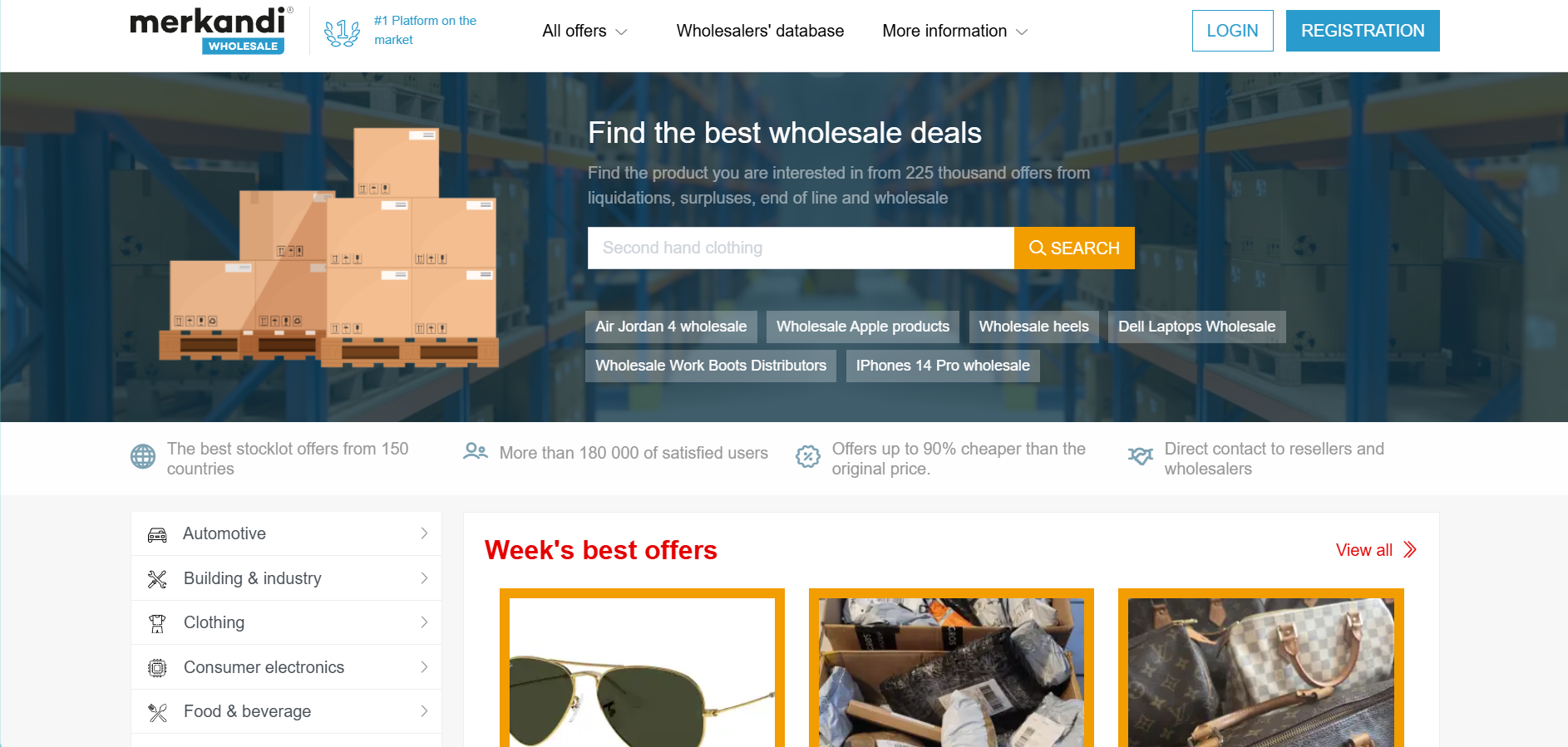 Alt text: Merkandi homepage