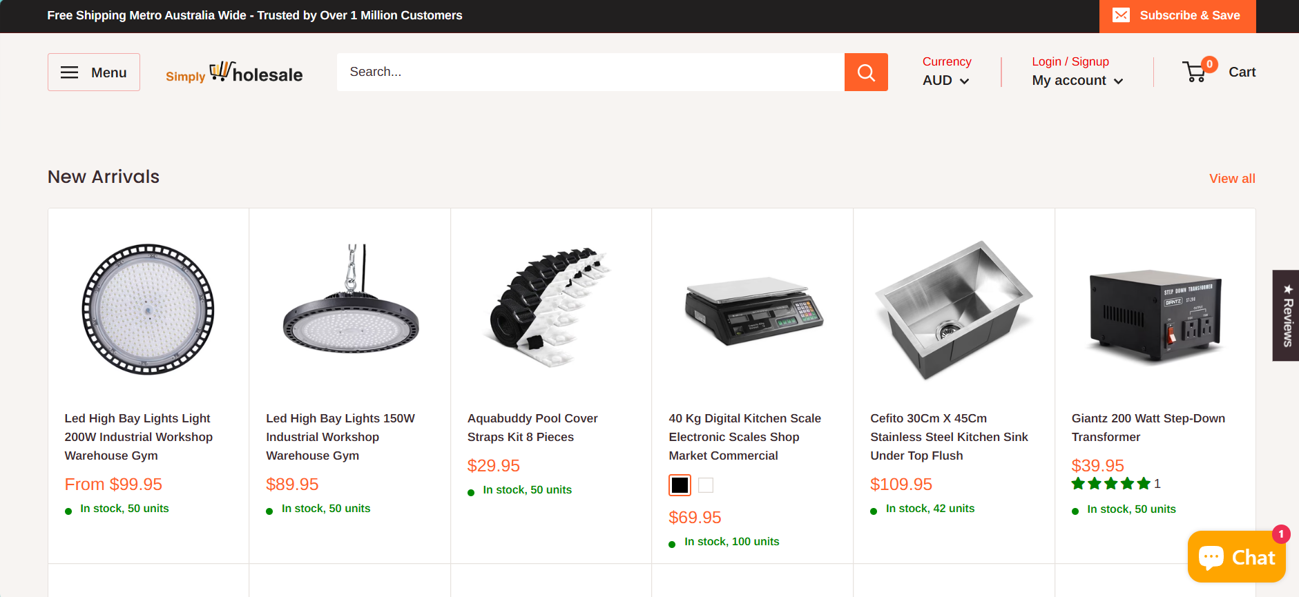 Alt text: Simply Wholesale homepage