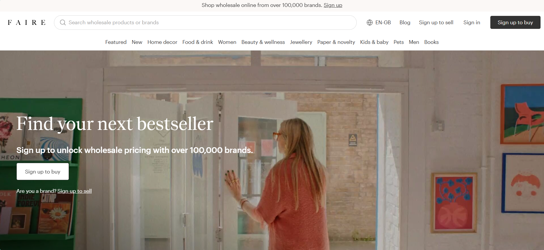 Alt text: Faire homepage