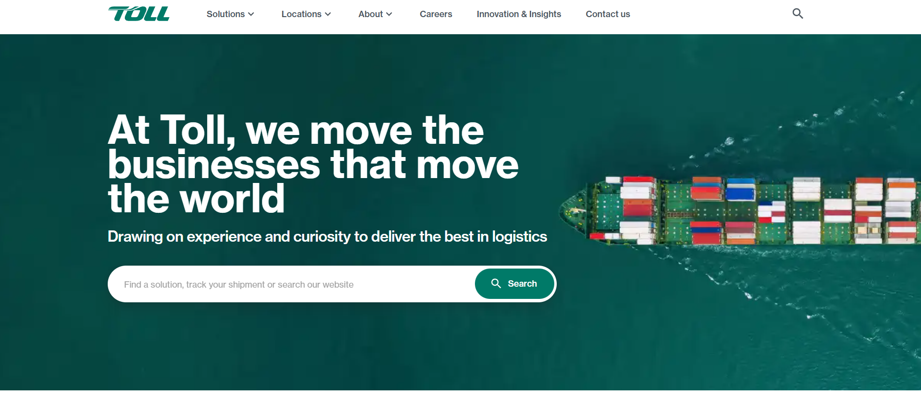 Alt text: Toll Group homepage