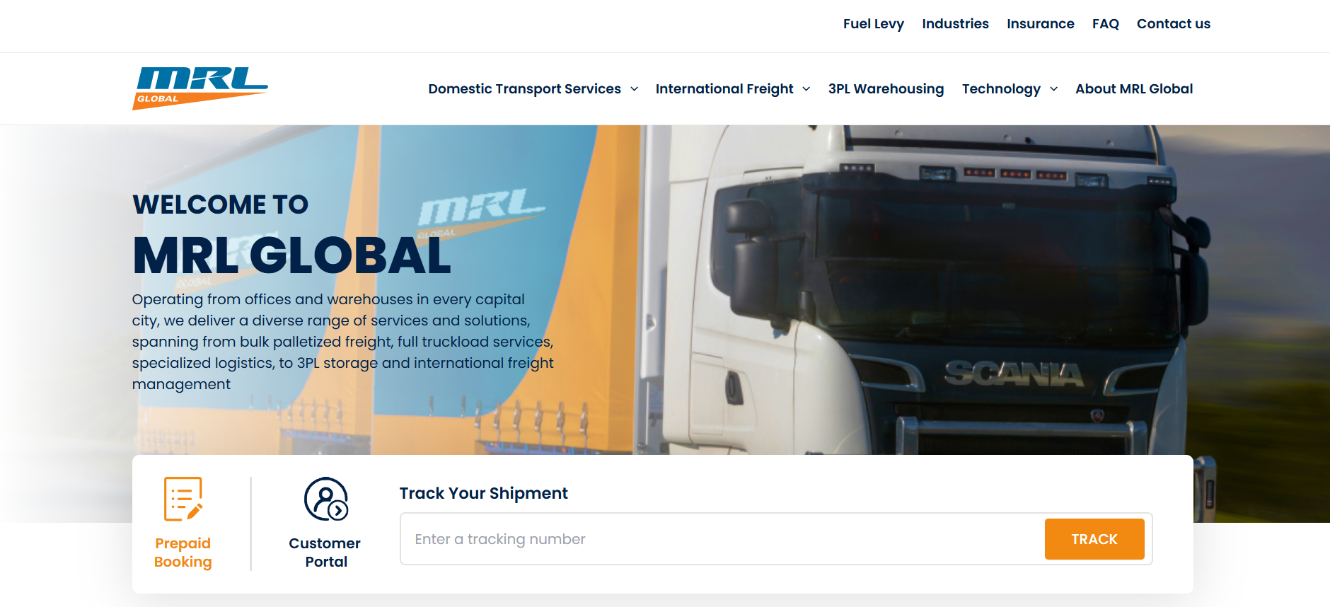 Alt text: MRL Global homepage