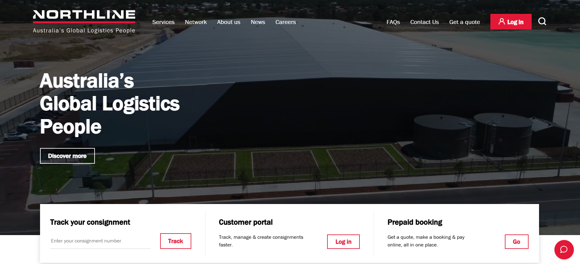 Alt text: Northline homepage
