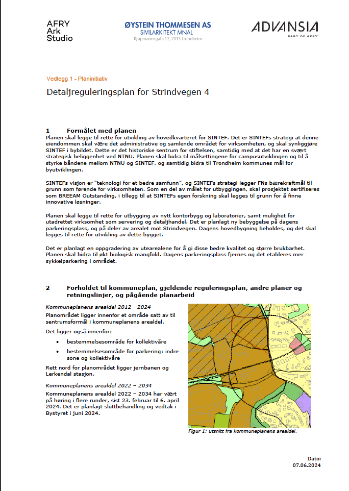 1. Planinitiativ Strindvegen 4