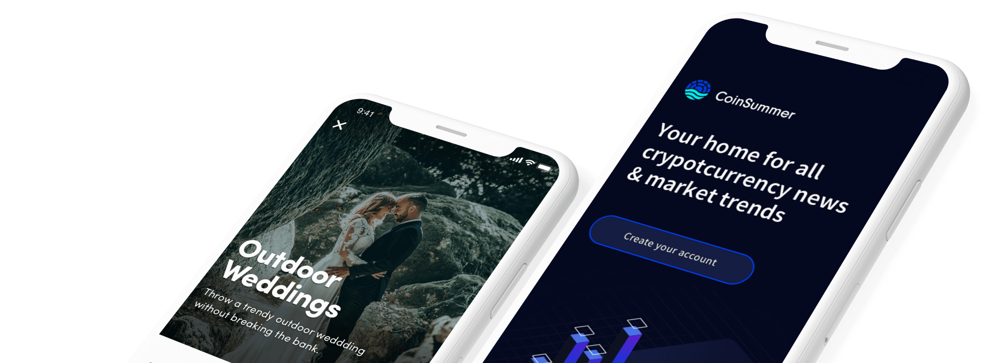 Apps shown across multiple phones